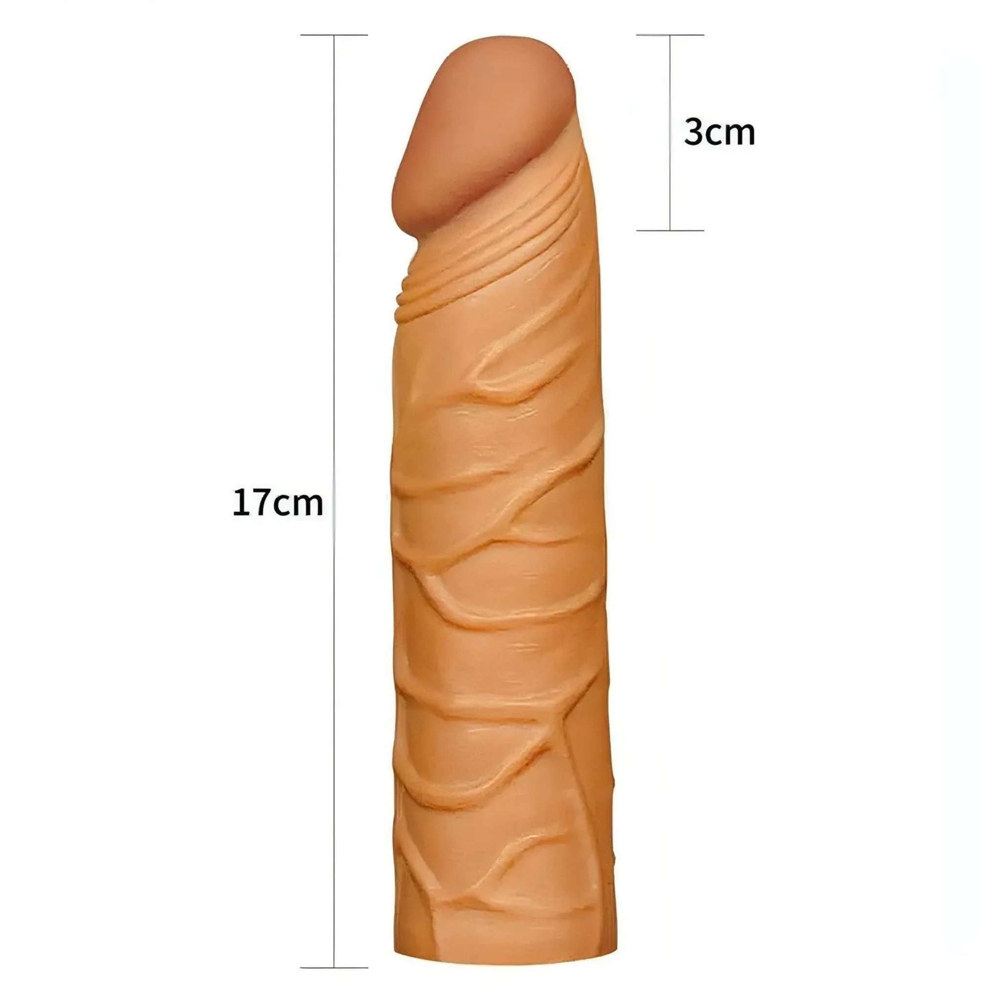 Guaina Fallica Realistica 17 cm lunga con un estensione di 2.5 cm - Mulatto