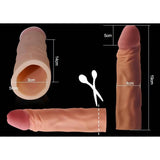 Guaina Fallica Realistica Morbida 19 cm lunga con un'estensione di 5 cm - Mulatto