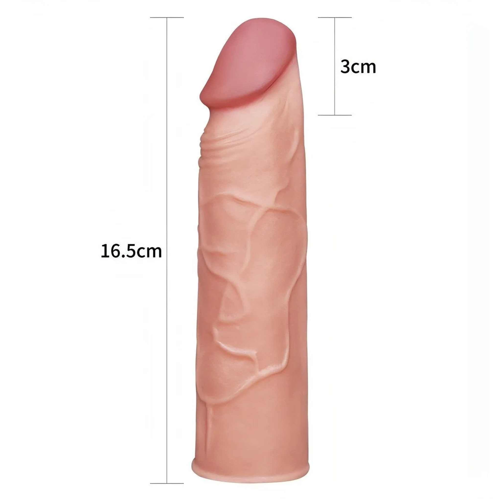 Guaina Fallica Realistica da 16.5 cm e 2.5 di estensione - Rosa Carne