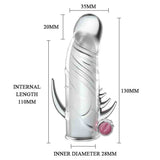 Guaina Prolunga Fallica Stimolante con Vibrazione per Stimolazione Clitoride