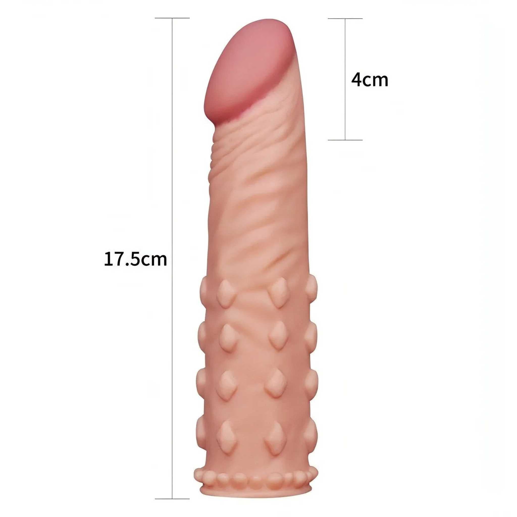 Guaina Realistica Con Rilievi Stimolanti 17.5 cm estensione 4 cm