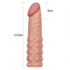 Guaina Realistica Con Rilievi Stimolanti 17.5 cm estensione 4 cm
