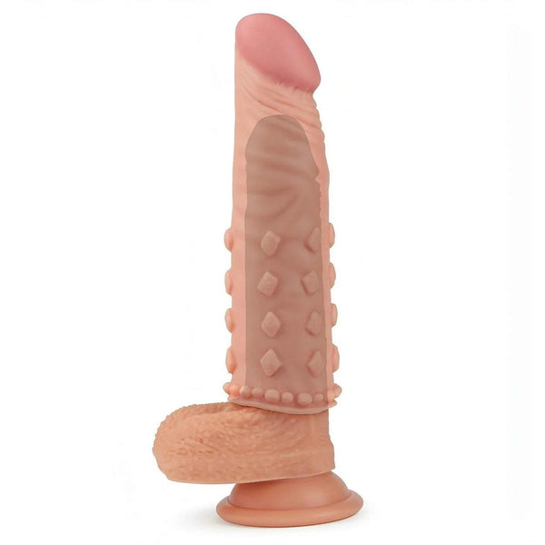 Guaina Realistica Con Rilievi Stimolanti 17.5 cm estensione 4 cm