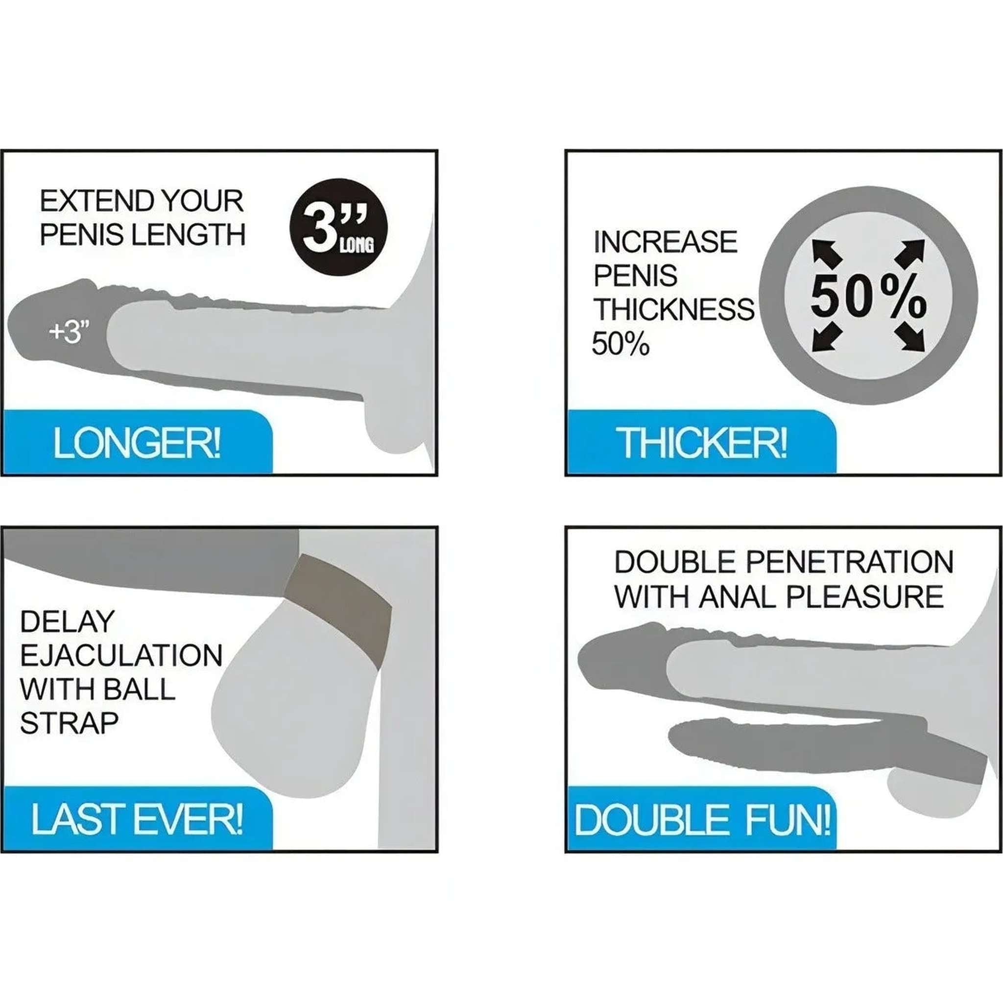 Guaina Realistica Per Doppia Penetrazione e Stimolatore Clitorideo