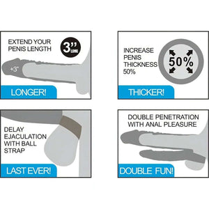 Guaina Realistica Per Doppia Penetrazione e Stimolatore Clitorideo