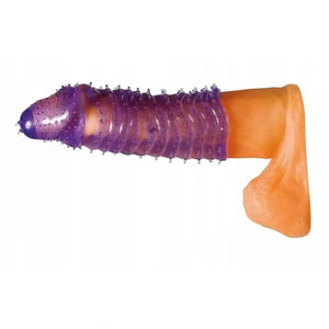 Guaina fallica in silicone con rilievi e nervature stimolanti