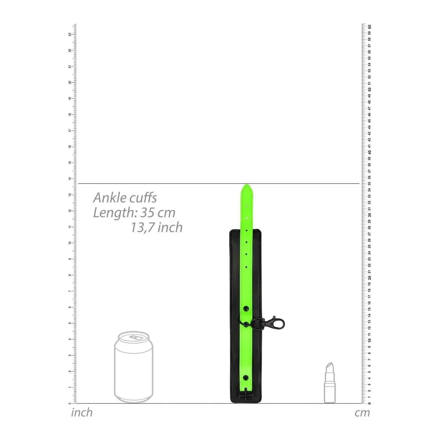 Hand & Ankle Cuffs with Hogtie - GitD - Neon Green/Black