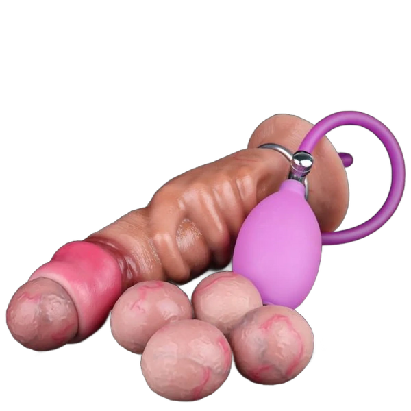 Hand-pump egg-laying dildo for women masturbator