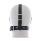 Cinghia posteriore nero pelle sintetica con fibbie metalliche per harness