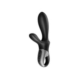 Vibratore rabbit nero Satisfyer verticale con anello di sicurezza e tre pulsanti base