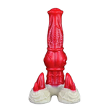 Dildo mostro silicone rosso dettagli scolpiti muscoli vene