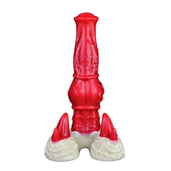 Dildo mostro silicone rosso dettagli scolpiti muscoli vene