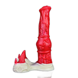 Dildo mostro silicone rosso verticale incisioni venature