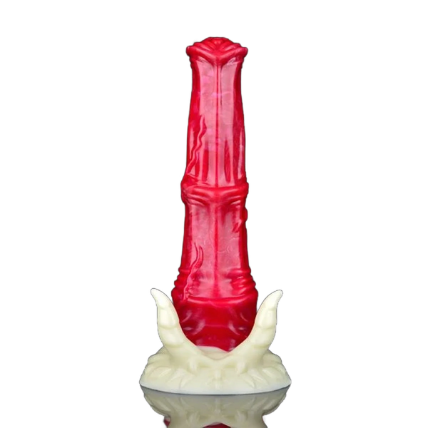 Dildo Hellfire Vicky silicone rosso brillante vista frontale