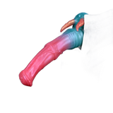 Dildo Hellfire Vicky silicone rosa-turchese tenuto mano