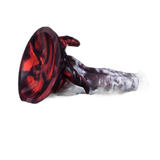 Dildo Hellfire Vicky silicone rosso-grigio spirali testa concava