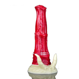 Dildo Hellfire Vicky silicone rosso intenso base cornuta