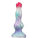 Fantasy dildo mostro gradiente rosso verde acqua blu base larga texture
