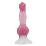 Dildo mostro rosa chiaro sfumature scure base bianca superficie opaca senza misure