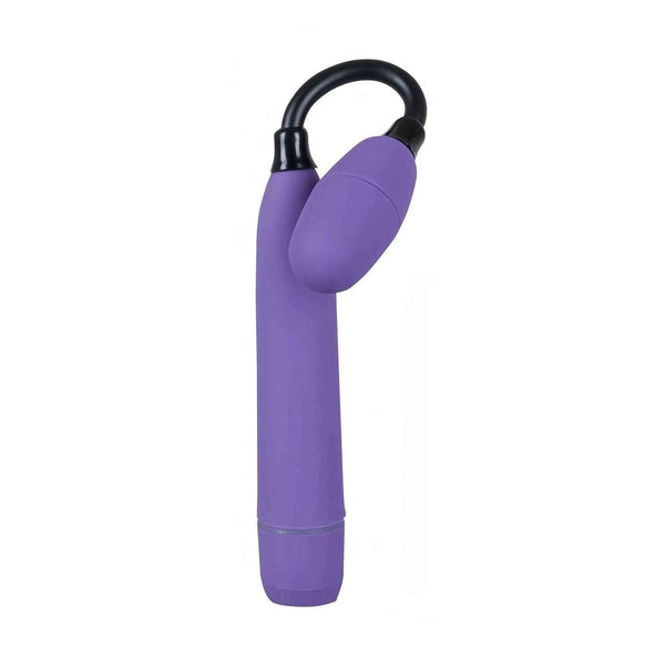 Vibratore Hey Mr.Flex viola piegato ad arco completo con testa appoggiata al corpo