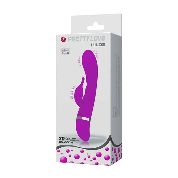 Hilda Vibratore Rabbit con 30 diversi programmi di vibrazione - Silicone Medicale
