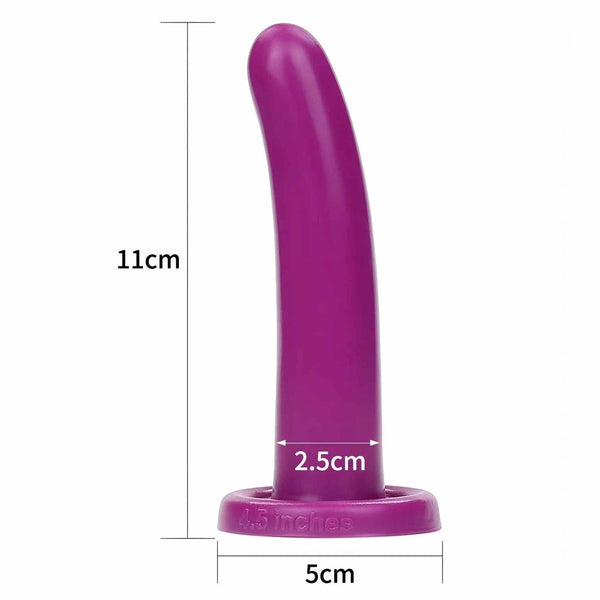 Mini dildo viola scuro verticale misure 11 cm altezza con base da 4.5 pollici