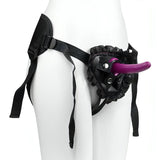 Mini dildo viola acceso in silicone lucido con design ergonomico e scritta 4.5 pollici