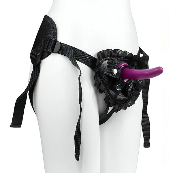 Mini dildo viola acceso in silicone lucido con design ergonomico e scritta 4.5 pollici
