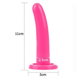 Mini dildo rosa acceso verticale misure 11 cm altezza con base da 2.5 pollici