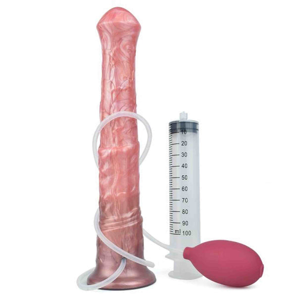 Kit completo dildo rosa siringa 100 ml e pompa manuale