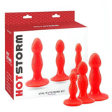 Confezione set di 3 plug anali rossi HOT STORM Chisa Novelties con scatola rossa