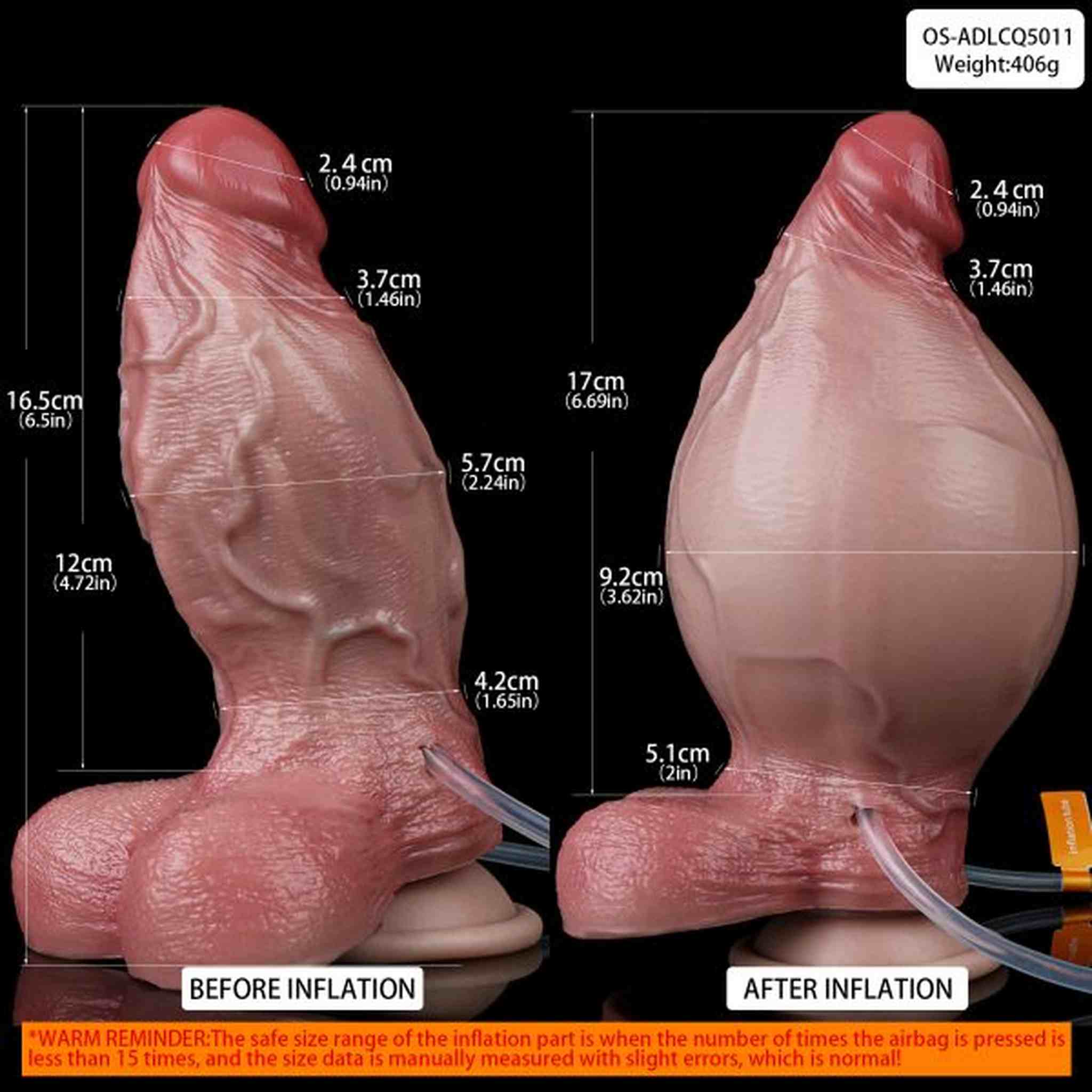 Inflatable-Squirting Dildos, Lifelike Sex Toys With Hand-pump