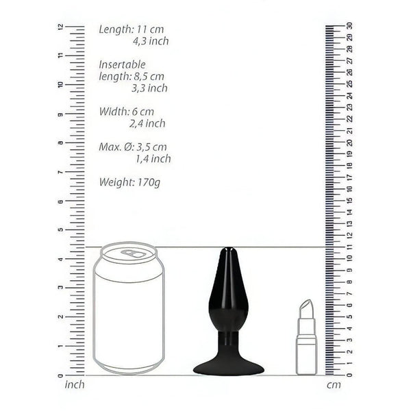 Interchangeable Butt Plug Set - Rounded Large - Black