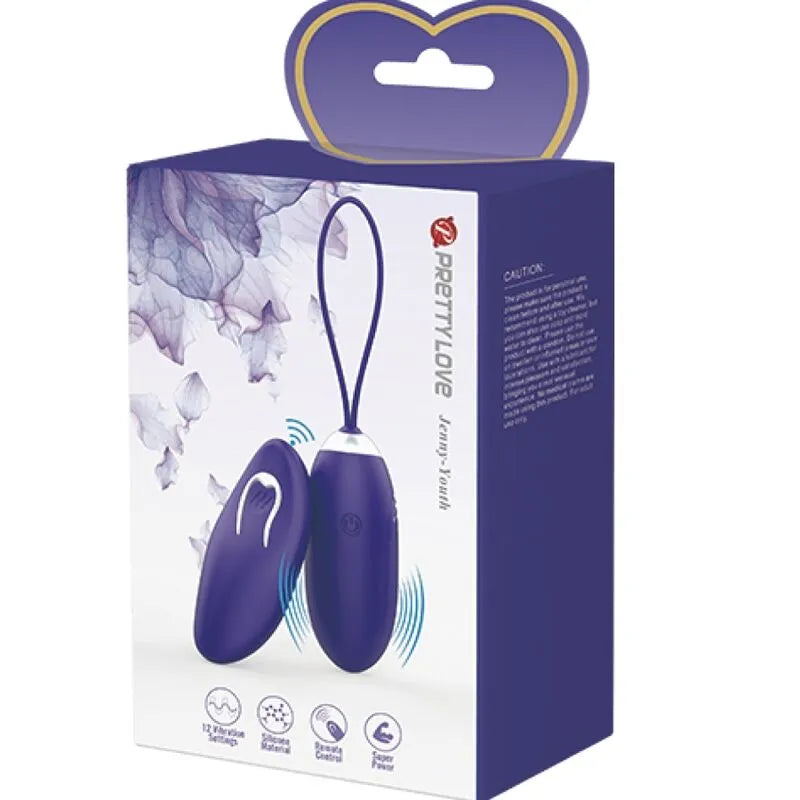 Jenny Ovetto Vibrante Wireless con 12 modalità di vibrazione - Silicone, Viola