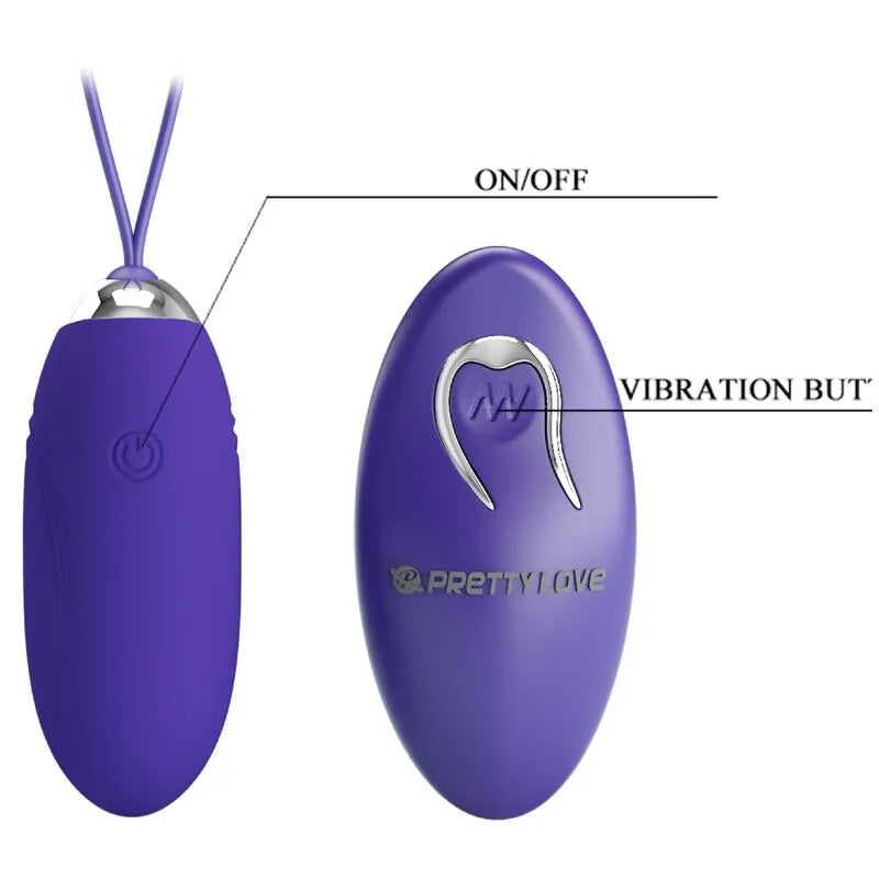 Jenny Ovetto Vibrante Wireless con 12 modalità di vibrazione - Silicone, Viola