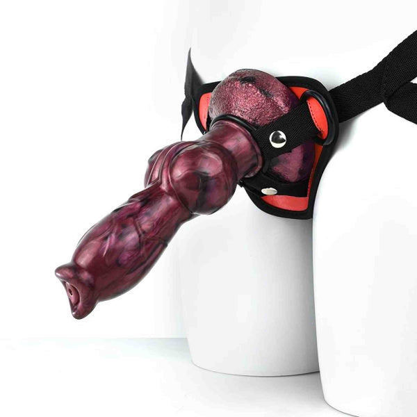 Accessorio sessuale Jove con inserti arancioni e finitura lucida rossa