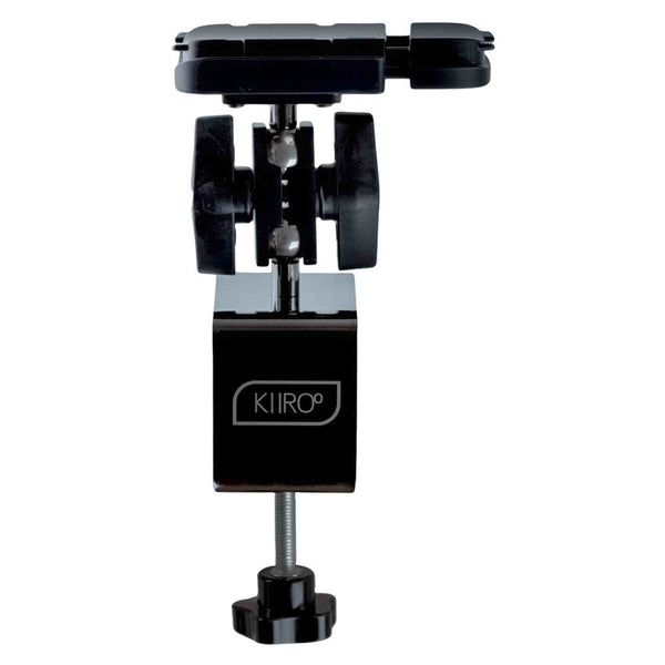 Dettaglio superiore morsetto clamp Kiiroo con manopole regolazione angolare