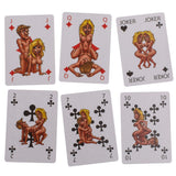 Carte da gioco Kamasutra con disegni erotici su sfondo bianco