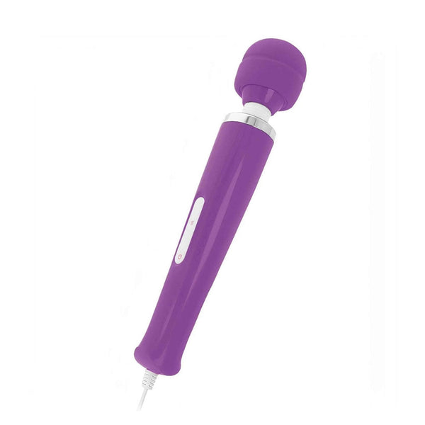 Massaggiatore Keanu Wand viola intenso con anello cromato e cavo
