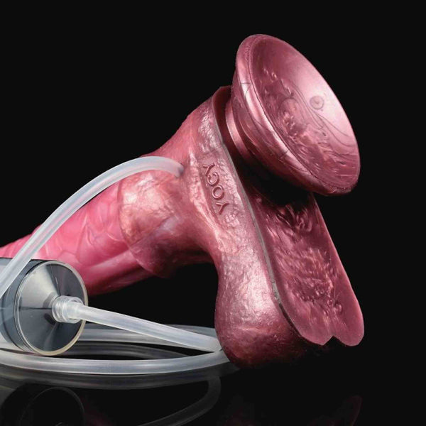 Angolo laterale dildo rosa YOCY con sistema tubi flessibili