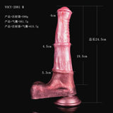 Dildo rosa opaco YOCY-2081 M con misurazioni e texture realistica