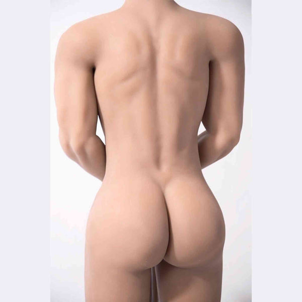 Bambola sessuale maschio Kevin vista posteriore schiena e glutei tonici