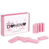 Scatola gioco erotico Kinky Domino rosa con tessere e slogan strategico