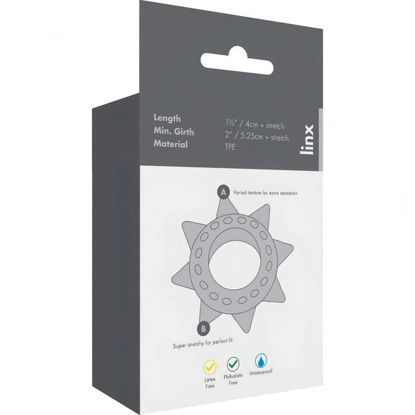 Retro confezione anelli fallici TPE grigio fumo impermeabili senza lattice