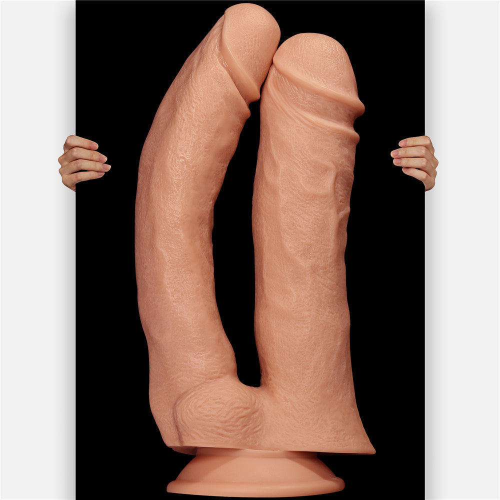 Dildo Doppio Con Ventosa 30-33 cm. Ø 5.5-6.8 cm