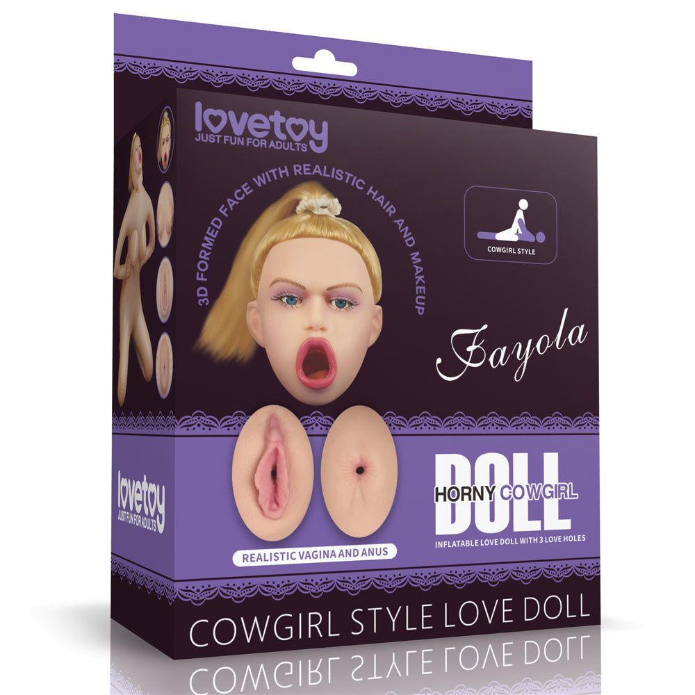 Bambola BiondaHorny Cowgirl Doll - Volto in 3D, Capelli e Inserti Super Realistici in Silicone