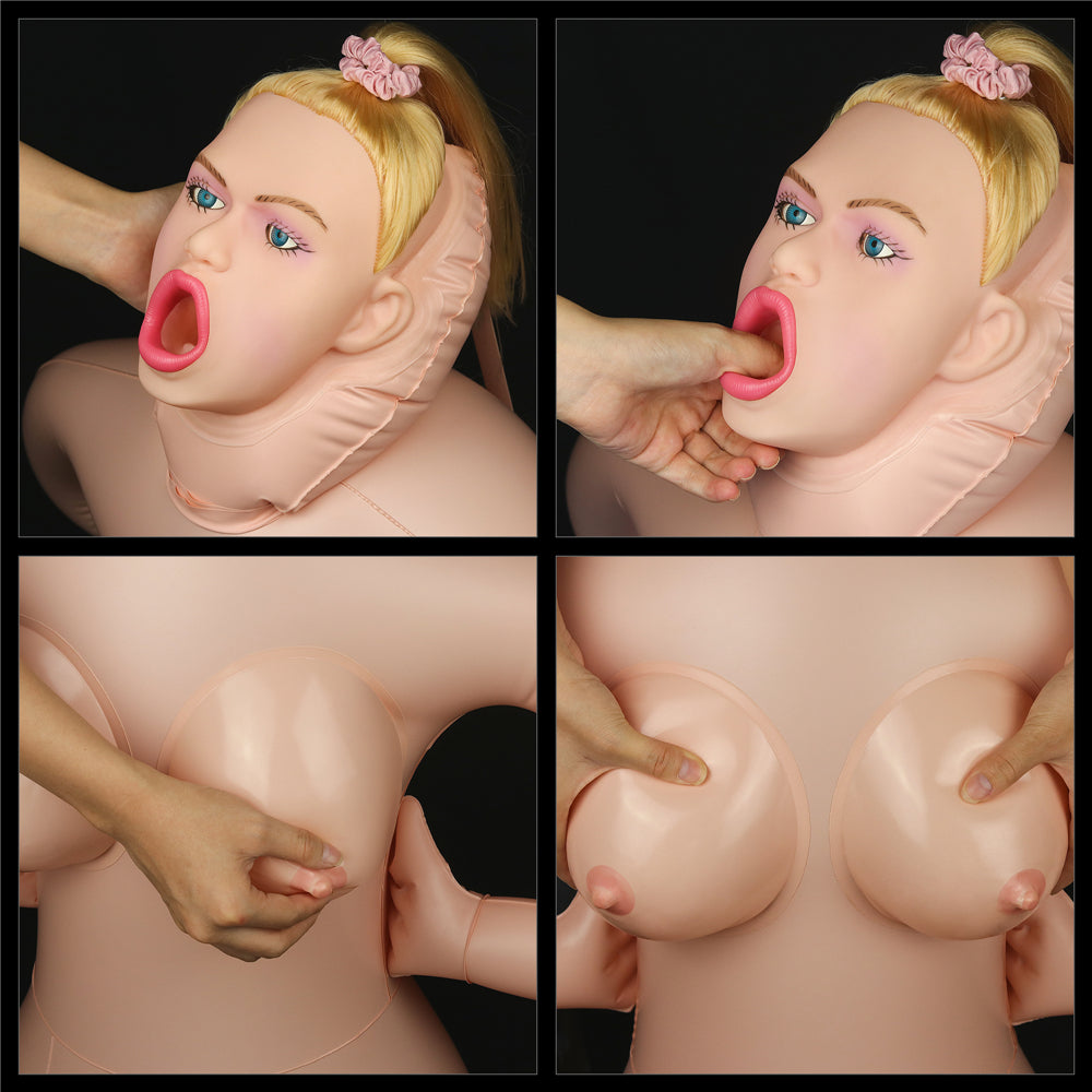 Bambola BiondaHorny Cowgirl Doll - Volto in 3D, Capelli e Inserti Super Realistici in Silicone