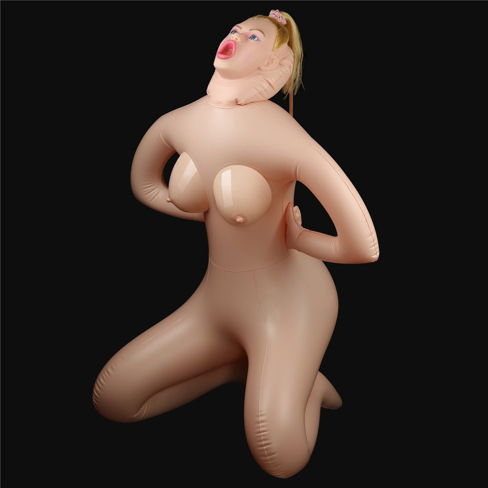 Bambola BiondaHorny Cowgirl Doll - Volto in 3D, Capelli e Inserti Super Realistici in Silicone