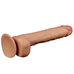 Fallo Maxi 10'' realistico con testicoli e ventosa - 27.5 cm lungo Ø 4.5 cm , Rosa Carne