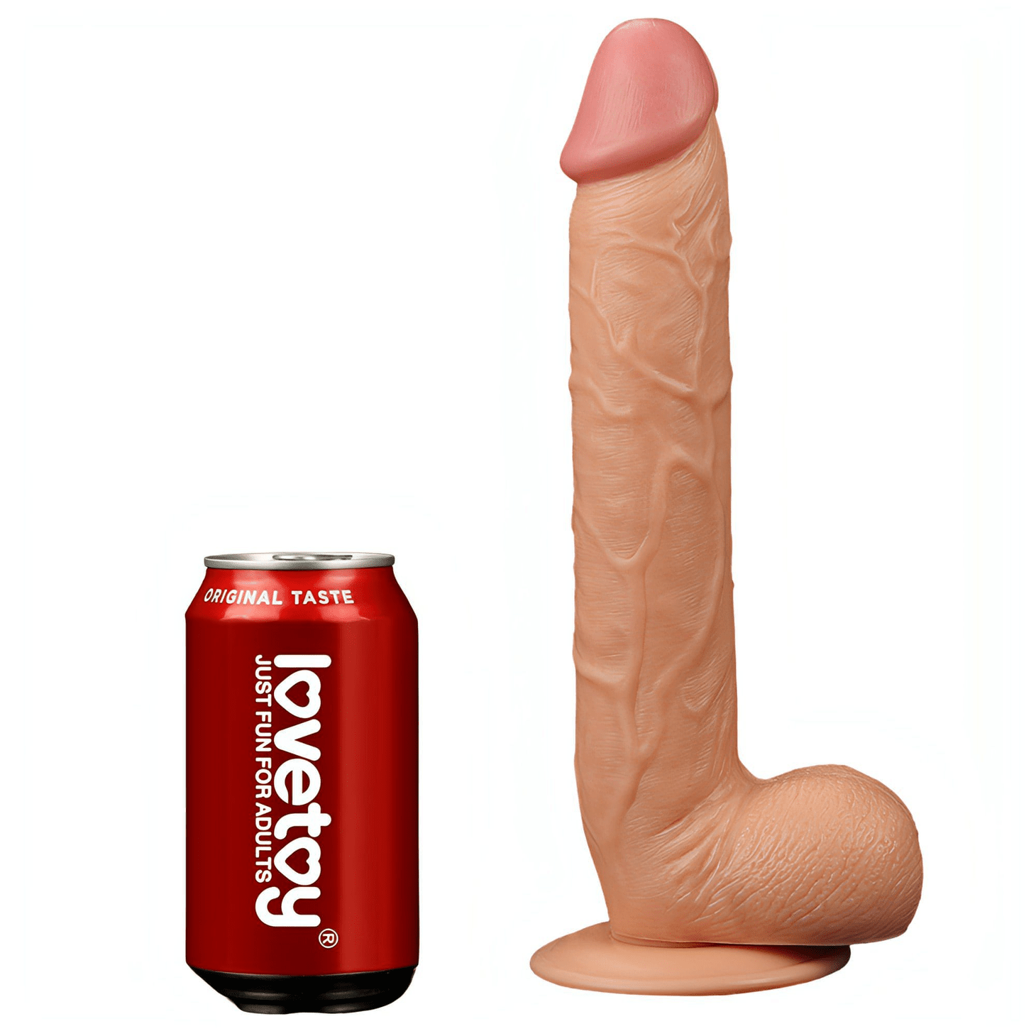 Fallo Maxi 10'' realistico con testicoli e ventosa - 27.5 cm lungo Ø 4.5 cm , Rosa Carne